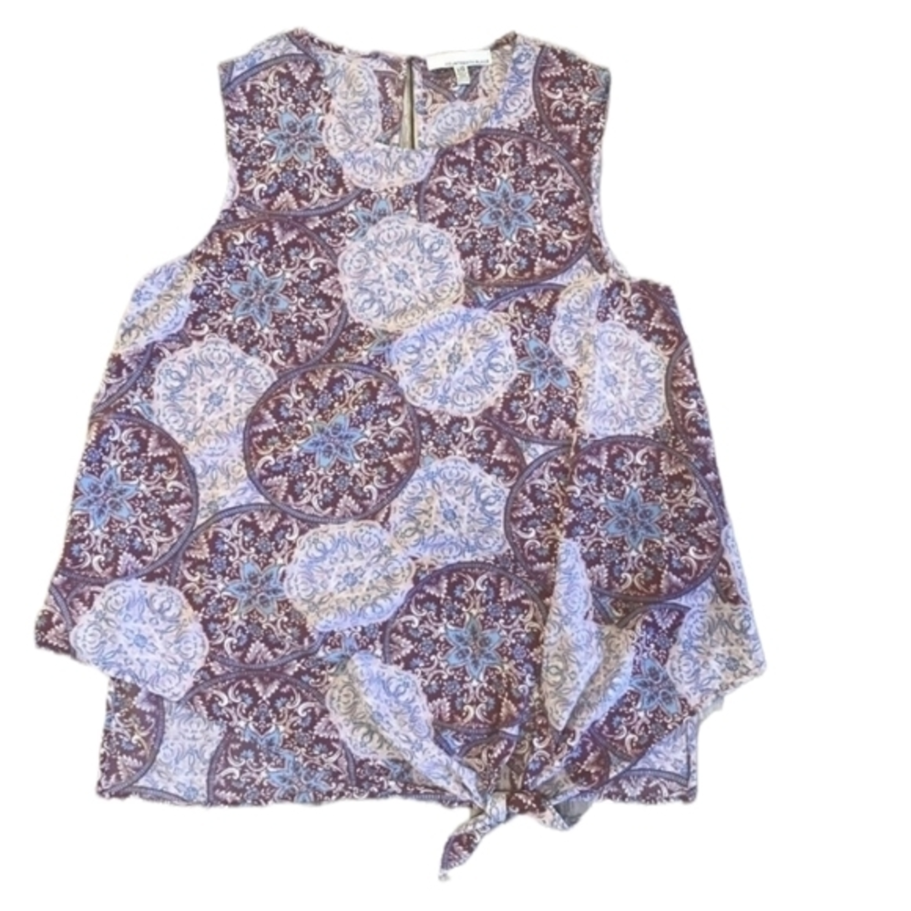 Fourteenth Place Sleeveless High Low Bohemian Front Tie‎ Tank TopWomen's …